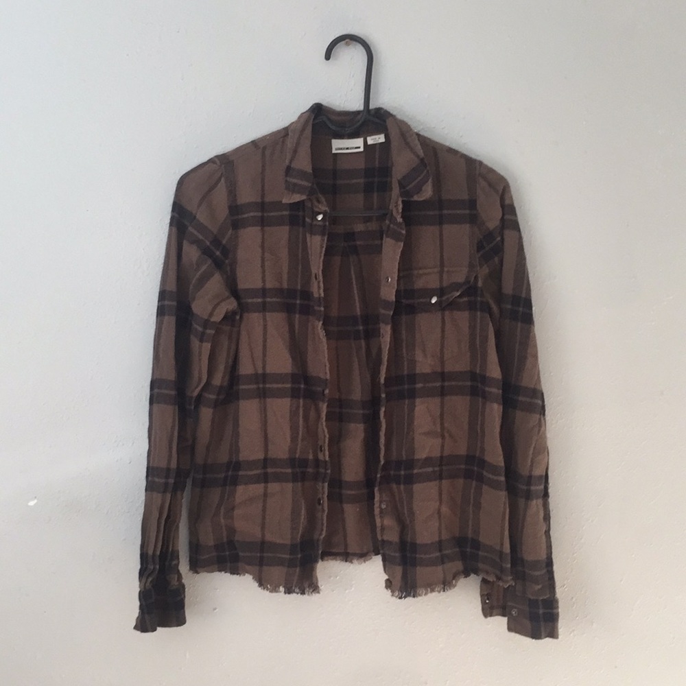 Olive Colored Plaid Top